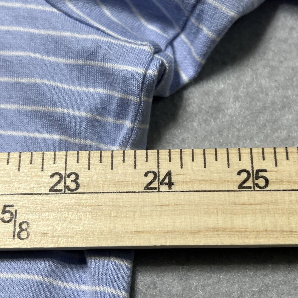 Polo Ralph Lauren Shirt Mens Large Blue Striped Short Sleeve Polo Soft Cotton - Picture 7 of 13